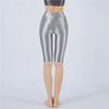 Oil Glossy High-Stretch Knee-Length Shorts Satin Shine Performance Biker Shorts