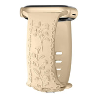 Apple Watch Silicone Band - Floral Engraved - Stylish Design
