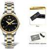 Women's Two Tone Stainless Steel Watch With Day Date
