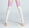 PU Faux Leather Patchwork Thigh-High Open-Foot Boot Stockings