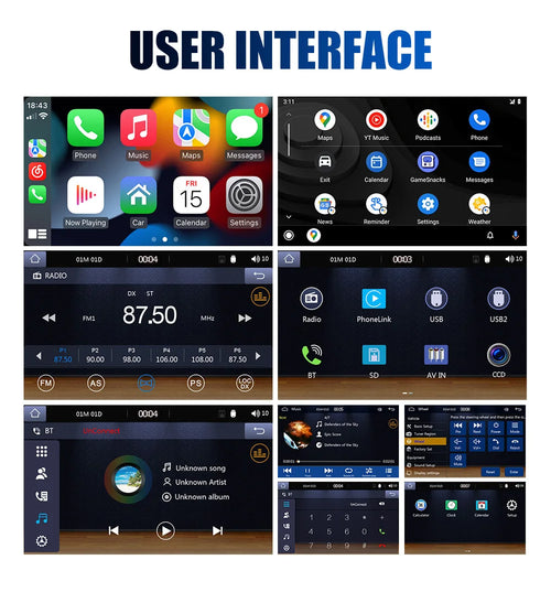 ESSGOO 7 Inch 2 DIN Car Stereo Radio Wired Carplay Android Auto MP5 Player Touch Screen USB/TF CAM AUX FM Bluetooth Head Unit