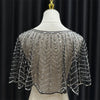 Sparkly Sequin & Beaded Leaf Mesh Capelet Evening Shawl Bolero Jacket
