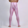 Men's Oil Glossy Sheer High-Stretch Pencil Pants Satin Smooth Leggings