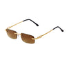 Vintage Brown Rimless Rectangle Sunglasses Men Brand Clear Lens Eyeglasses Frameless Anti Blue Light Eyewear Women Sun Glasses