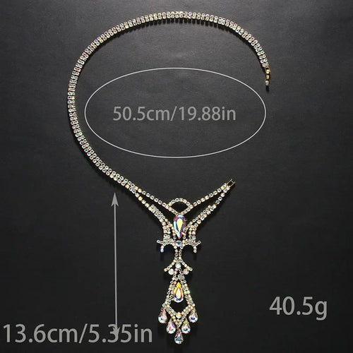 Dazzling Crystal Belly Dance Necklace & Statement Stage Performance Jewelry