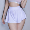 Ice Silk High-Waist Split Flared Mini Shorts High-Stretch Micro Hot Pants