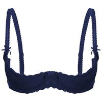 Lace Underwire Half-Cup Push-Up Bra
