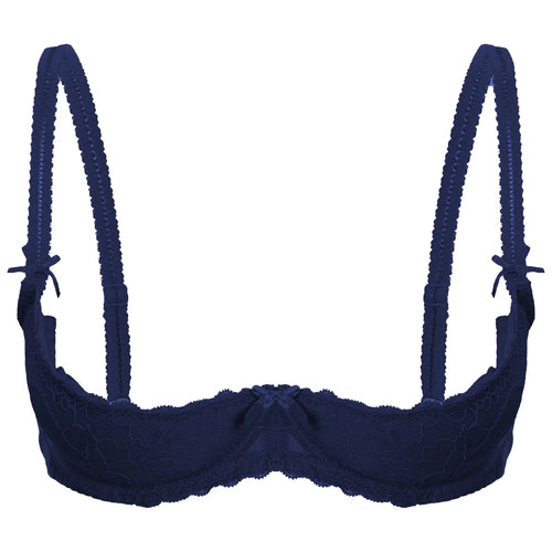 Lace Underwire Half-Cup Push-Up Bra