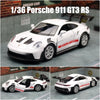 1/36 Porsche 911 GT3 RS Toy Car Model For Children RMZ CiTY Miniature Racing Free Wheels Pull Back Diecast Metal Collection Gift