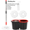 360° Spin Mop Bucket Sets with Wring System in 3 Microfiber Heads, Stainless Steel Basket 61