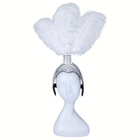 Ostrich Feathered Rhinestone Headpiece