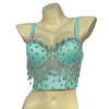 Sparkly Rhinestone Inlaid Corset Bra Top Nightclub Pole Dancing Costume