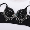 Rhinestone Fringe Embellished Showgirl Bra