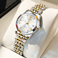 Women's Two Tone Stainless Steel Quartz Watch With Date