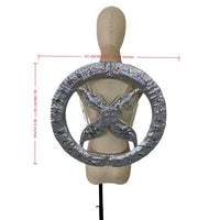 Rhinestone-Embellished Feather Backpiece Frame with Harness