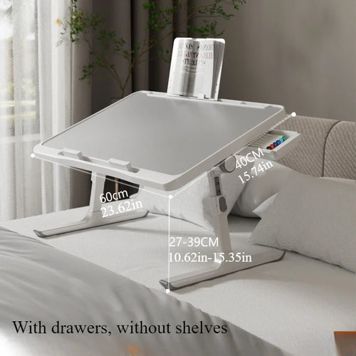 Foldable laptop bed tray table, height and angle adjustable laptop bed table, laptop table for bed/sofa/sofa chair/floor, laptop