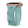 Apple Watch Silicone Strap - Floral Engraved, Soft and Waterproof