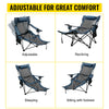 VEVOR Outdoor Folding Camp Chair Backrest With Footrest Portable Bed Nap Chair For Camping Fishing Foldable Beach Lounge Chair