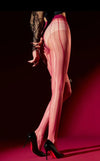 Striped Oil Glossy Sheer High-Waist Shaping Pantyhose Shiny Dance Tights