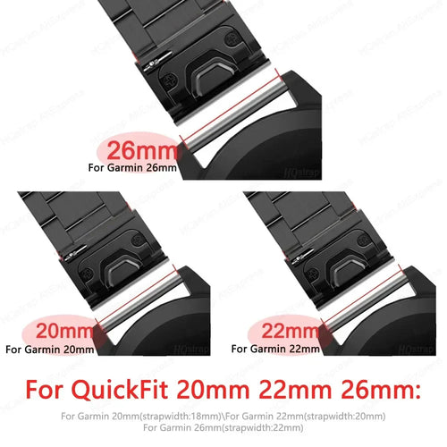 Garmin Stainless Steel Strap - Durable QuickFit Bracelet