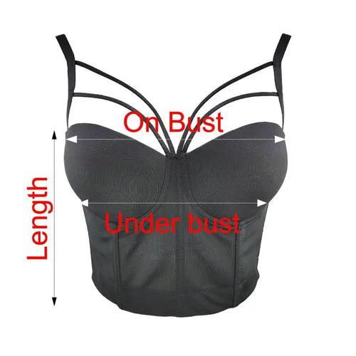 Black Mesh Bustier Corset Crop Top Crystal Embroidered Nightclub Bralette