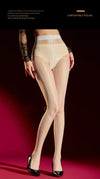 Striped Oil Glossy Sheer High-Waist Shaping Pantyhose Shiny Dance Tights