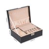 Jewelry Box Double Lock Leather Jewelry Box PVC Large Storage Case Ring Box Organizer Classic Jewelry Display Case Holder