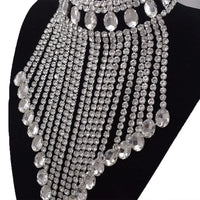 Rhinestone Tassel Fringe Necklace