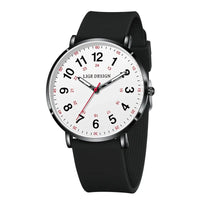 Women's Pink Silicone Watch Large Dial Rose Gold Minimal