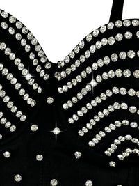 The Stardust Prism Siren – Embroidered Diamond Bustier Corset Crop Top