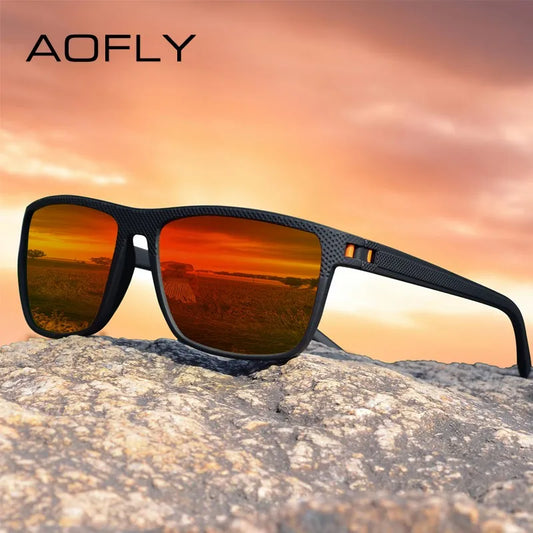 AOFLY Polarized Sunglasses for Men UV400 Protection Lightweight Frame Driving Fishing Golf Square Fashion Sun Glasses Women