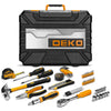 DEKO 228Pcs Socket Wrench Auto Repair Tool Combination Package Mixed Tool Set Hand Tool Kit with Plastic Toolbox Storage Case