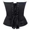 Overbust Corset Bustier Top Built-In Bra Cup Lace-Up Waist Cincher