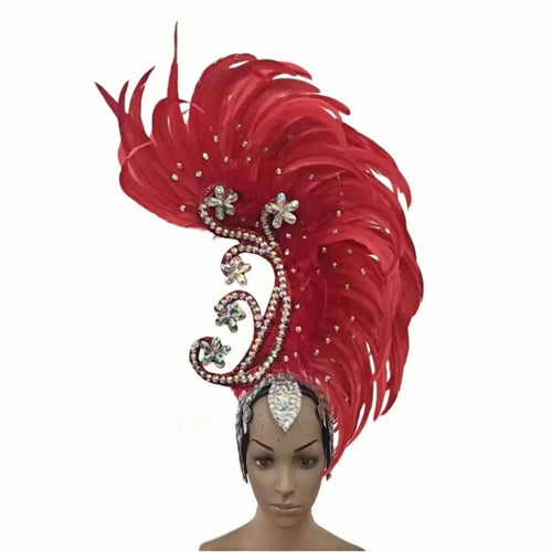 The Stardust Royal Plume – Feathered Carnival & Cabaret Stage Headdress