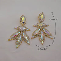 AB Gold Rhinestone Crystal Necklace & Earring Set