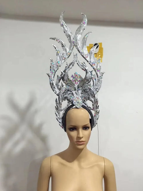 FASHIONABLE AND EXQUISITE HEADDRESS FEATHERS SAMBA DANCE CARNIVAL HALLOWEEN PARTY LATIN DANCE BAR PERFORMANCE HAT MASQUERADE