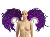 Showgirl Feather Wing Backpiece with Rhinestone Scroll Frames