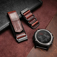 Genuine Leather Garmin Watch Strap - QuickFit Stylish Band