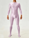 Candy Color Oil Glossy Full-Body Shaping Bodysuit Satin Smooth Leotard