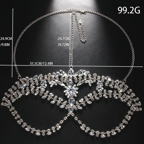 Exaggerated Rhinestone Masquerade Jewelry Face Mask