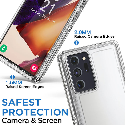 For Samsung Galaxy Note 20/Note 20 Ultra 5G Phone Case Hybrid Rugged Shockproof Protective Heavy Duty Hard Transparent Cover