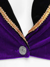 Velvet Circus Ringmaster Gold-Trimmed Swallow-Tail Blazer Coat