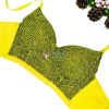 Colored Rhinestone Longline Costume Bra