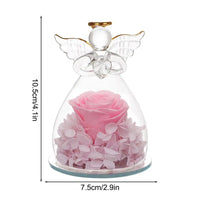 Eternal Flowers Angel Rose Figurines Gifts Preserved Rose In Angel Glass Cover Mothers Day Valentine Day Gifts For Mother Women