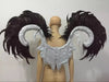 Showgirl Feather Wing Backpiece with Rhinestone Scroll Frames