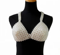 Handmade Pearl Bikini Bra Chain & Worn-Outside Body Jewelry