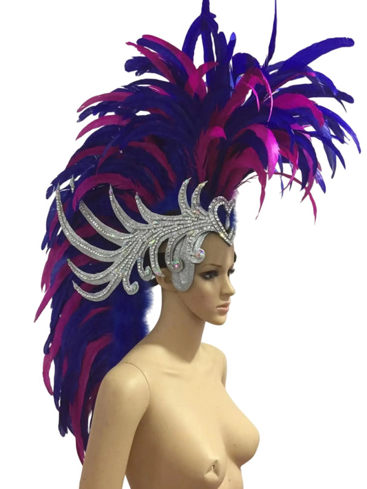 The Stardust Dynasty – Majestic Velvet & Feather Samba Masquerade Crown