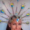 Luxury Peacock Rhinestone Statement Crown – Oversized Crystal Headpiece & Show-Stopping Hair Jewelry for Fashion Shows, Galas & Festivals
