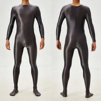Candy Color Oil Glossy Full-Body Shaping Bodysuit Satin Smooth Leotard