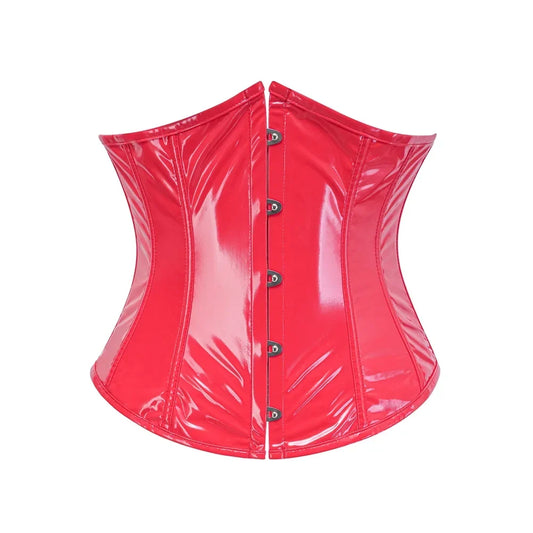Steampunk PVC Leather Underbust Corset Front Busk Waist Trainer Cincher Top